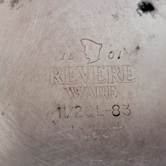 Vintage Revere Ware Copper Clad 1.5 Qt Sauce Pan Pot 5.75 x 3.75 Inches - Picture 7 of 10